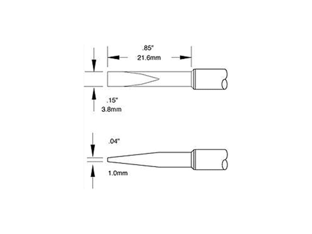 Metcal STTC-120 STTC Series Soldering Cartridge for Most Standard Applications, 775°F Maximum Tip Temperature, Long Reach Chisel 12°, 3.8mm Tip Size, 21.6mm Tip Length
