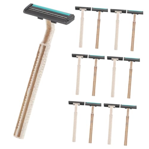 Healeved 20 Juegos Crema De Afeitar Maquinillas De Afeitar Para Hombres De Viaje Maquinilla De Afeitar De Los Hombres Beige Metal