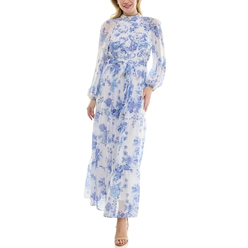 Image of Maison Tara Women's Printed Long Sleeve Maxi Dress
