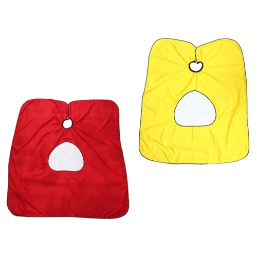2 capas impermeables para corte de cabello, rojo y amarillo