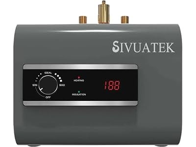 2.5 Gallon Electric Mini-Tank Water Heater, 1440W 120V Under Sink Instant Hot Water Heater, Point-of-Use for Kitchen Bathroom RV, LED Display, Easy Floor Mount