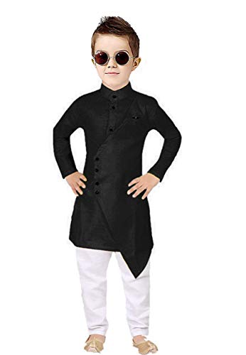 Image of Boy's Fancy Kurta Pyjama Set with Classis Cross Pattern Look