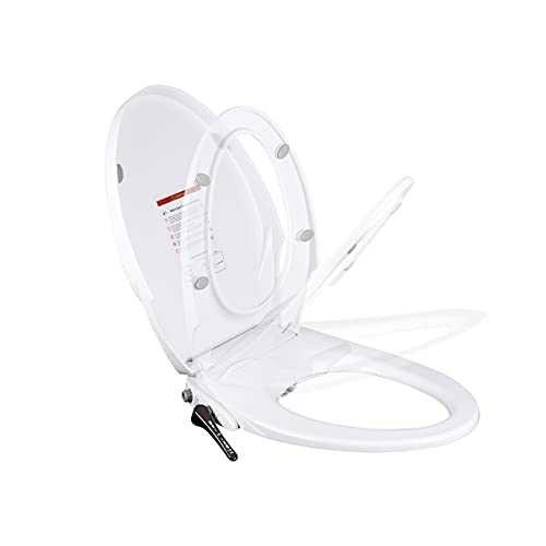 Annde Bidet Toilet Seat, Elongated Advanced Toilet Seat with Dual Nozzles Separated Rear & Feminine Cleaning Natural Water Spray