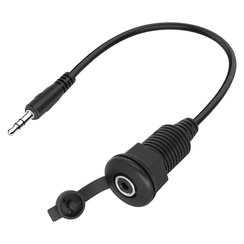 XMSJSIY 3.5mm TRS Panel Mount Stereo Audio Cable 3.5mm 1/8' TRS Male Plug to Female Jack Embedded Mount Headphone Adapter Cable for Extension Car RV Furniture Audio Port-20cm/7.8in 1PCS