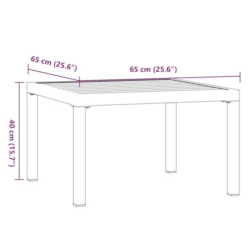 vidaXL Mesa de Centro de jardín Aluminio Negro 65x65x40 cm, Mesa de jardín, Mesa de Patio, Muebles de Exterior, Mesa de Exterior, Muebles de jardín - imagen 3