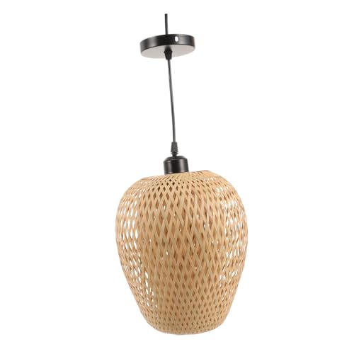 Plafonnier décoratif suspension bambou tressé lustre naturel pour éclairage restaurant et maison