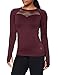 Produktbild Amazon-Marke: AURIQUE Damen Nahtloses Sporttop aus Mesh mit langen Ärmeln, Rot (Port), 38, Label:M
