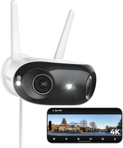 Reolink Elite WiFi, 4K Camara Vigilancia WiFi Exterior con Doble ...