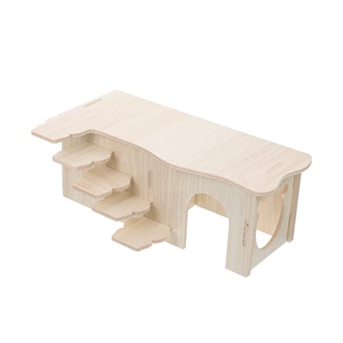 ibasenice 多居室迷宮デザイン木製ハムスター巣箱 はしご付き 小動物用隠れ家 休憩所 おもちゃとしても使える 自然素材の小型ペットハウス