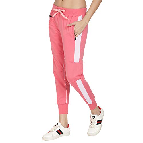 Image of UZARUS Women's Cotton Slim Fit Joggers Track Pants with 2 Zippered Pockets