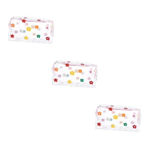 3pezzi Borsa Cosmetici Trasparente Multiuso Pvc Organizzatore Da Viaggio Leggero Per Trucco e Toilette Per Scuola e Attività Outdoor