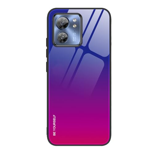Cover per Motorola Edge 40 Custodia Protettiva Ultra Sottile ed Vetro a Colori Sfumato AntiGraffio Antiurto Case Colorato elegante silicone tpu viola