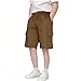 Boys' Pull on Cargo Shorts School Uniform Khaki Athletic Shorts for Boys Quick Dry Cargo Hiking Pants (Brown, 13-14 Years)