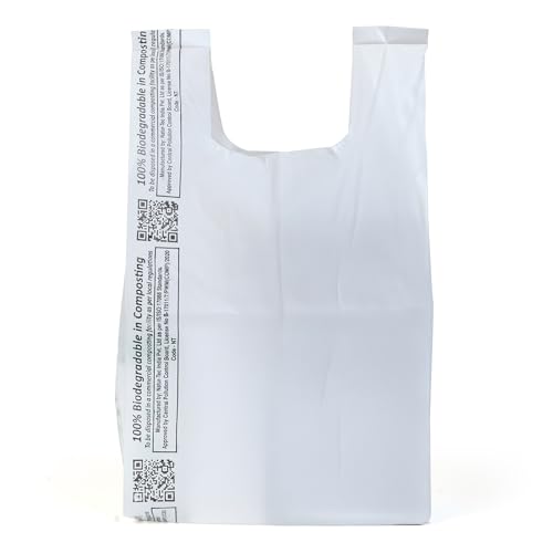 Lakmo Crafts® 100% Compostable Carry bags for Grocery/Food Storage/Retail Stores | Pack of 50 bags (9x12 inches)