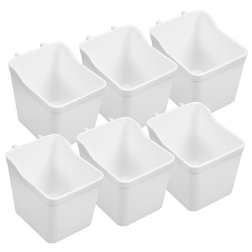 Cabilock Workbench Organizing Cups 6pcs Pegboard Cup Bins Slat Wall Accessory for Craft Room