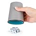 RERIVER Felt-Lined PU Leather Dice Cup Set, 6 Quiet Dice Shaker Cups with 36 Dices for Bar Party Yahtzee Farkle Dice Games, Grey and Blue