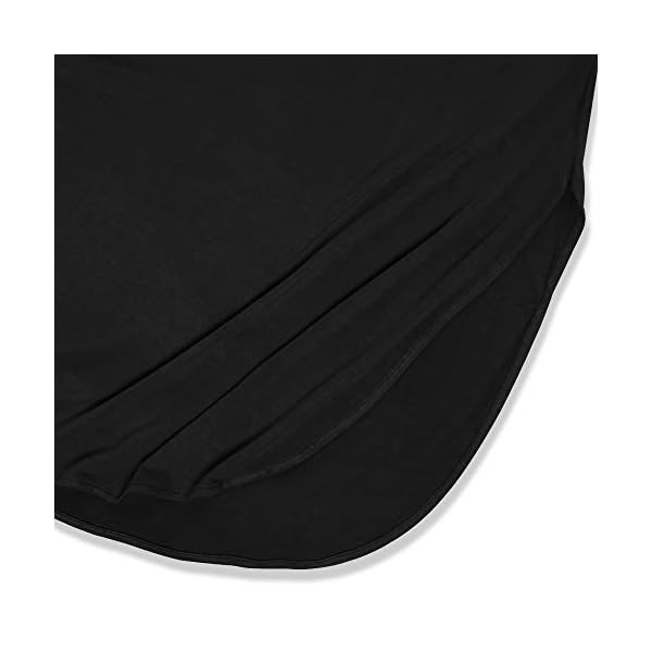 HUSKARY-Womens-Summer-Maxi-Dress-Casual-Loose-Pockets-Long-Dress-Short-Sleeve-Split HUSKARY Womens Casual Pocket Beach Long Dress Short Sleeve Split Loose Maxi Dress, Black 01, Large