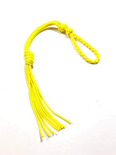 riding quirt hand braided neon yellow riding crop