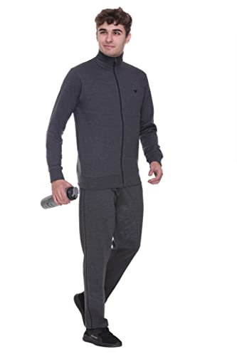 Image of GODFREY Zipper Track Suit For Man Winter Wear High Neck Cotton Tracksuit- Co ords For Men Regular Fit