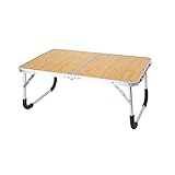 Utdfbwq Portable Folding Table - Small Outdoor Folding Table, Suitable for Travel, Camping, Beach, Barbecue, Picnic, Party, Patio (Bamboo)