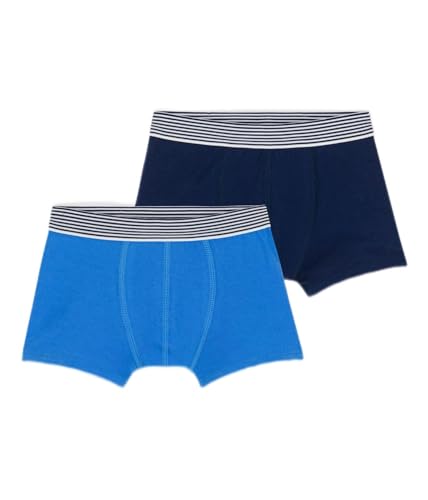 Petit Bateau BOYS' COTTON AND ELASTANE BOXER SHORTS - 2-PACK SIZES 2-18