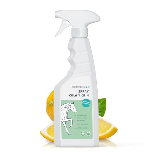 PFERDEPFLEGE24 Spray Abrillantador y Desenredante para Cola y Crin de Caballos - 500ml y 1L - Brillo Intenso, Facilidad para Peinar y para un Pelaje Saludable - Desenredante para caballos
