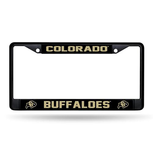Rico Industries FBC500110 Ncaa Colorado Buffaloes Black Chrome Frame 12 Inch X 6 Inch cover