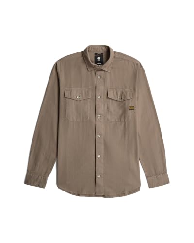 G-STAR Men's Marine Slim Long Sleeve Shirt Braun (Fossil Gd D24963-D454-J321) S – Ansicht 4