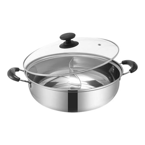 AFXGUSD Shabu Shabu Compartimentado, Portátil, com Alça, Saboroso, Ideal para Refeições Ou para Compartilhar com Amigos, 30cm