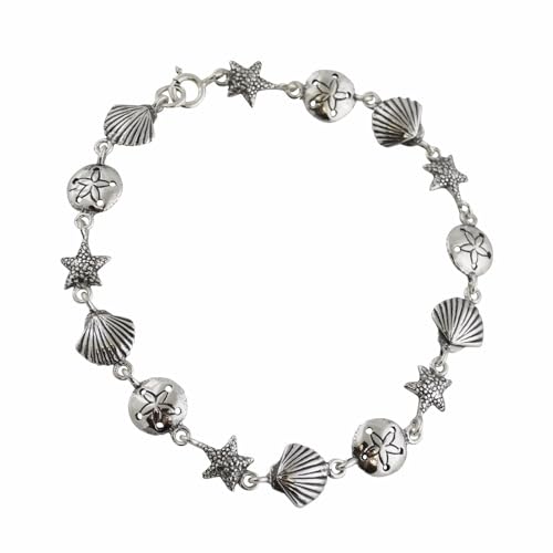 FashionJunkie4Life Sterling Silver and Stainless Steel Chain Link Charm Bracelets