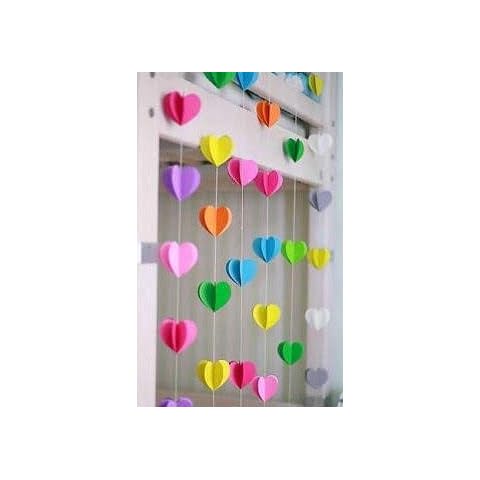 Rainbow Heartin Paper Garland Party Decorations Cover