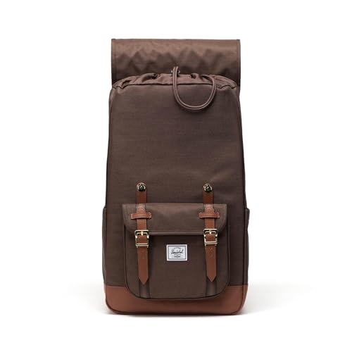 Image of Herschel Supply Co. Herschel Little America Backpack, Chocolate Brown Crosshatch /Saddle Brown, One Size