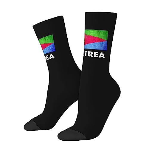 Oudrspo Drapeau de l'Érythrée Chaussettes unisexes funky Chaussettes décontractées