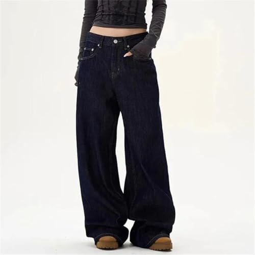 Men's Denim Pants Solid Color Straight Trousers Wide Leg Loose Jeans2