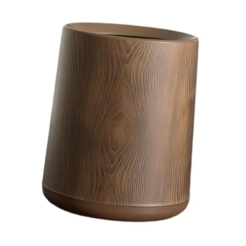 Contenedor de basura moderno con base y acabados de madera