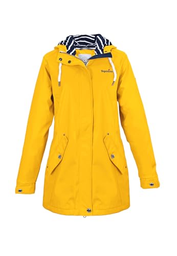 Wenderegenmantel Damen/Herren XL - Gelb/Blau Mit Reflektorstreifen