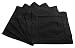 12 CleverDelights Black Hemstitch Cocktail Napkins - 6" x 6" - 45/55 Cotton Linen Blend - Ladder Hemstitch Beverage Napkins - 6 Inch Coaster