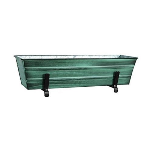 2 x 6 Railings Flower Box with Brackets Green - Small