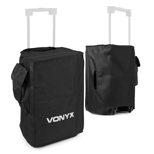 VONYX SC12B, Pack de 2 Housses pour Enceintes 12″ avec Poche Accessoires, Protection Durable, Nylon Renforcé et Poignée Intégrée pour Transport Pro