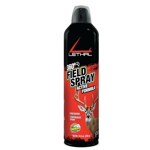 Lethal 360-Degree Field Spray Active Formula with Human Scent Eliminating Agent for Hunting Clothes, Gear, and Equipment, Made in The USA, Unscented, 10 Ounce Spray Bottle