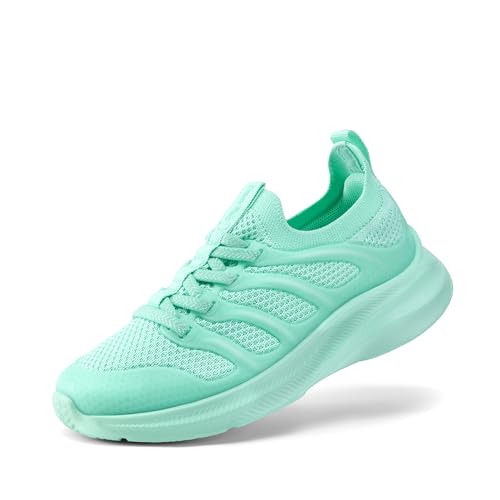 DREAM PAIRS Boys Girls Shoes Kids Tennis Slip on Footwear Running Athletic Sports School Sneakers 12 Little Kid Light Green