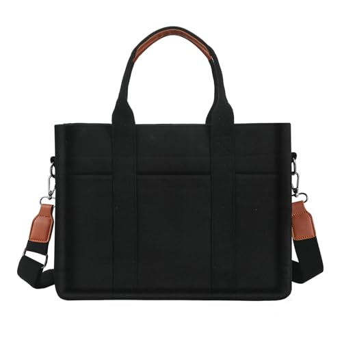 FIORETTO Canvas Tote Bag for Women with Zipper Closure & Individual Compartments for Work College for Teacher & Nurse - Image 4