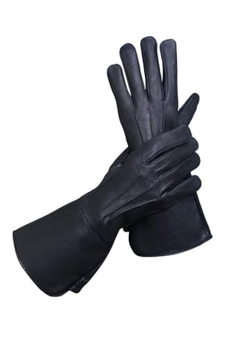 Generic Glamtron Medieval Renaissance Gloves Pure Lambskin Leather Cosplay Gauntlet Gloves Long Arm...
