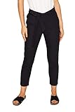 Chino mit Stoffgürtel ESPRIT Damen 069EE1B019 Hose, 001/BLACK, W34/L26(Herstellergröße: 34/26)