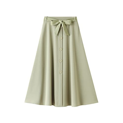 Jupe midi taille haute Harajuku boutonnée vêtement femme Light En8 jupe