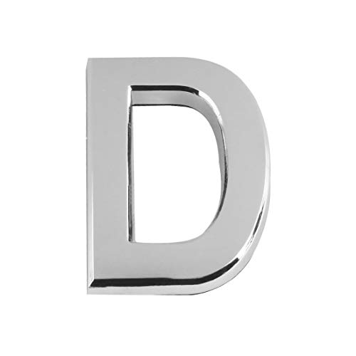 Larcele MPH-04 - Números de dirección (plástico ABS, 5 cm, 3 unidades), color plateado