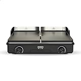 Bourgini Plancha Pure für 8 Personen – Keramikbeschichtung (PFAS-frei) – Elektrisch – Gesundes Grillen - Wendebackbleche rippend und flach