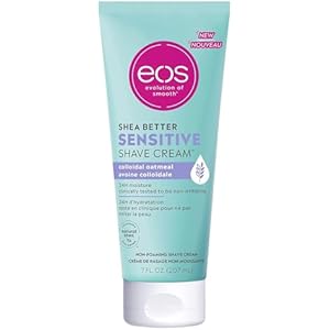 eos Shea Better Sensitive Shaving Cream, Women's Shave Cream, Fragrance-Free, Skin Care and Lotion with Colloidal Oatmeal, 24-Hour Hydration, 7 fl oz