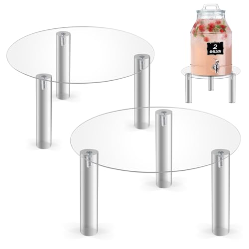 2 PACK Beverage Dispenser Stand, 7.9 Inch Acrylic Drink Dispenser Stand Beverage Glass Jar and Water Jug Holder Drink Dispenser for Party, Kitchen, Events and Daily Use (2)