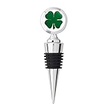 GREEN Shamrock Shaped (lucky irish clover boston) Metal Wine Bottle Stopper